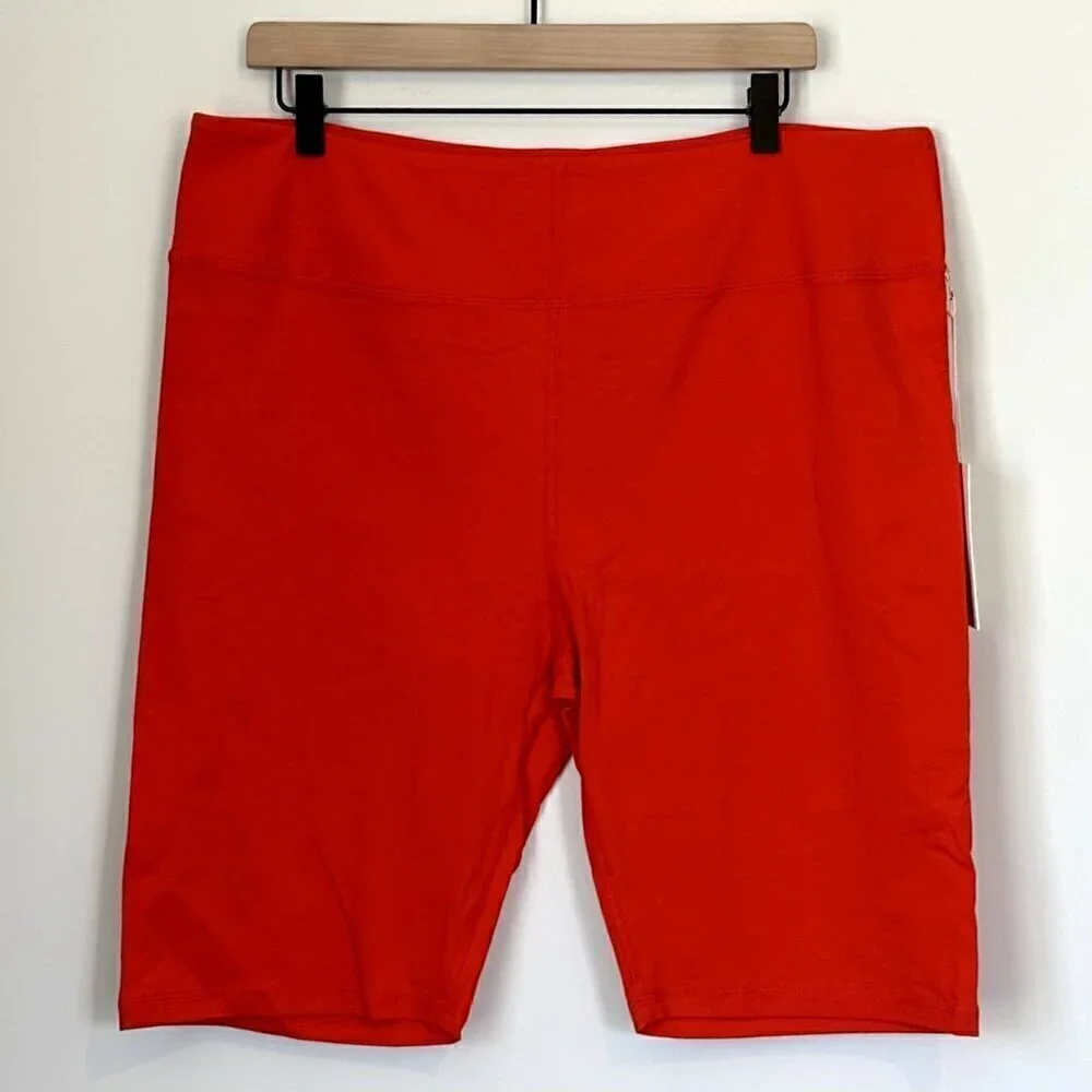 NWT MATE the Label Red Organic Stretch Biker Short - Size 3X